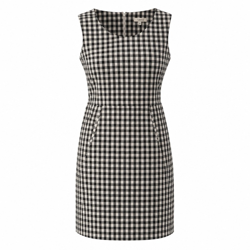 Tyler Boe Black White‎ Gingham Check Sleeveless Knee Length Dress Women's Size M